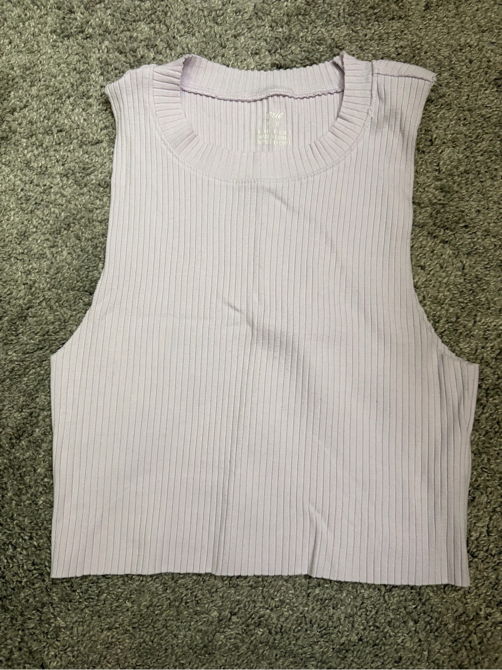 aerie Ribbed Sleeveless Crop Top - Light Lavender